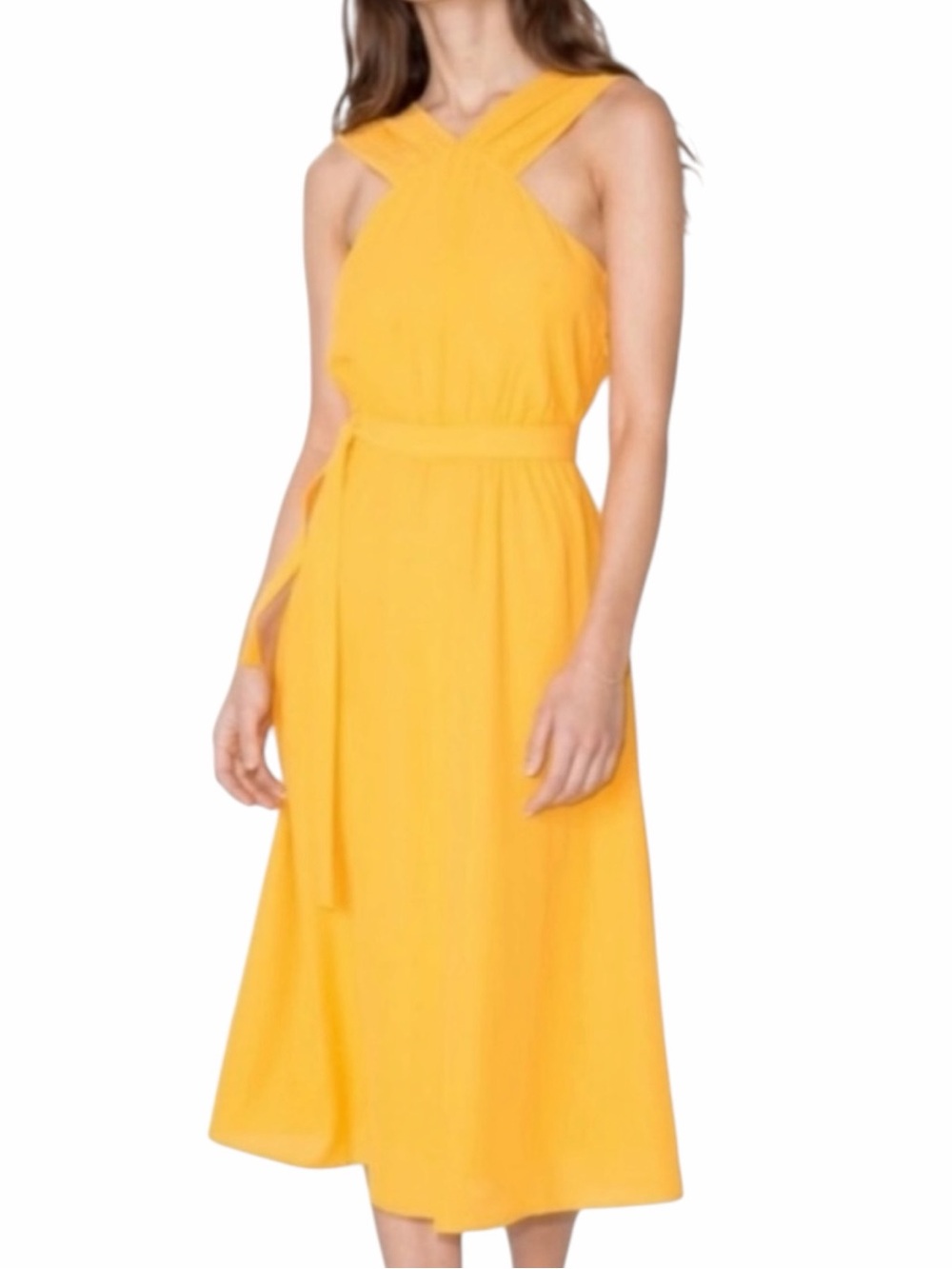 & Other Stories Yellow Midi Dress Size 4